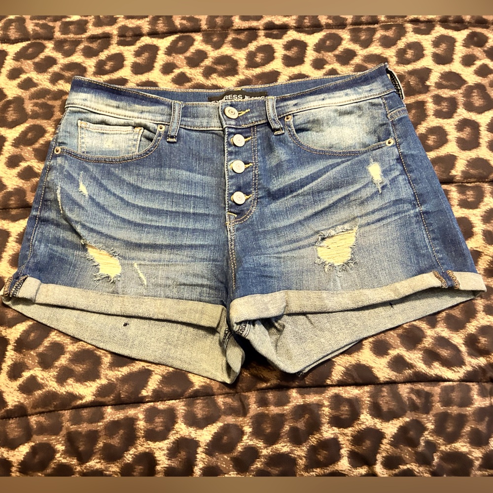 Express Distressed Jean Shorts